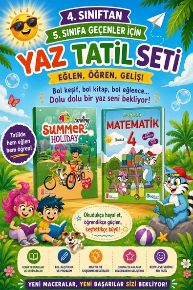 Ata 4.Sınıftan 5.Sınıflara Geçenler İçin Yaz Tatil Seti (İngilizce+Matematik) ürün görseli 1