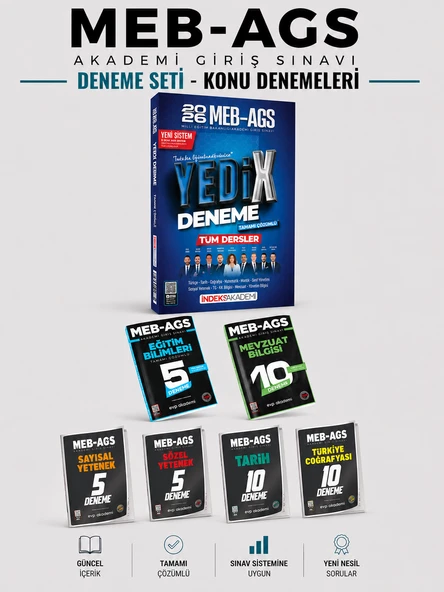 EVP Akademi 2026 MEB AGS 45 Deneme & İndeks MEB AGS Tüm Dersler 7 Deneme Seti ürün görseli 1