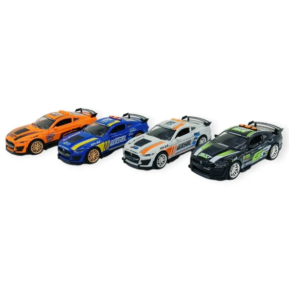 4'Lü Set Spor Araba GT-500 Sürtmeli Işıklı Sesli Plastik 18cm ürün görseli 1