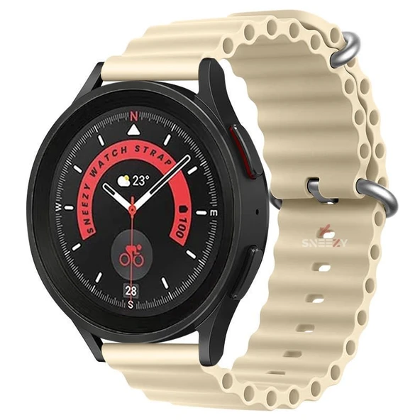 Huawei Watch GT Runner-Sport 46mm- GT2 E 22mm Uyumlu Seaflex Ocean Silikon Kordon  Starlight Starlight ürün görseli 1