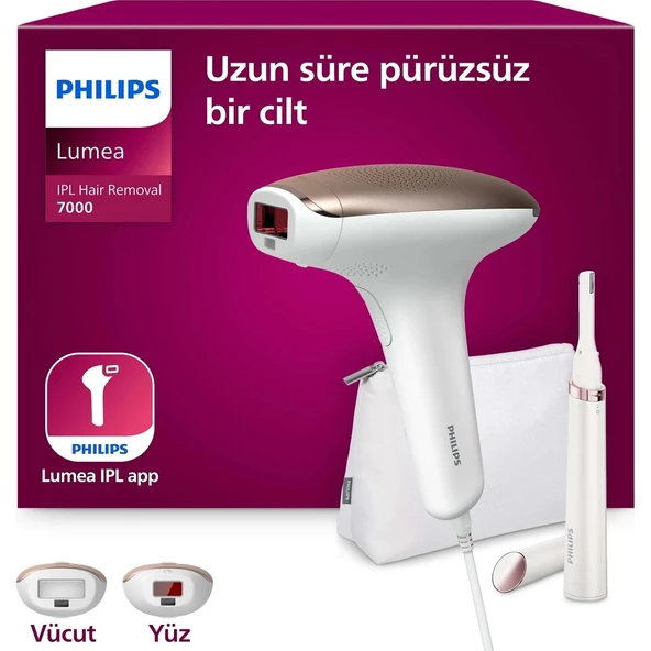 PHİLİPS LUMEA 7000 SERİSİ BRI921/00 IPL TÜY ALMA, TÜY KISALTICI,VÜCUT VE YÜZ İÇİN 2 BAŞLIK, ÇANTA ürün görseli 1