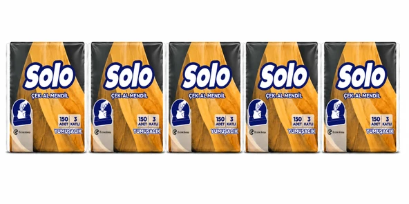Solo Çek-Al Mendil (5 ADET )150'Lİ 3 Katlı Yumuşak Mendil ürün görseli 1