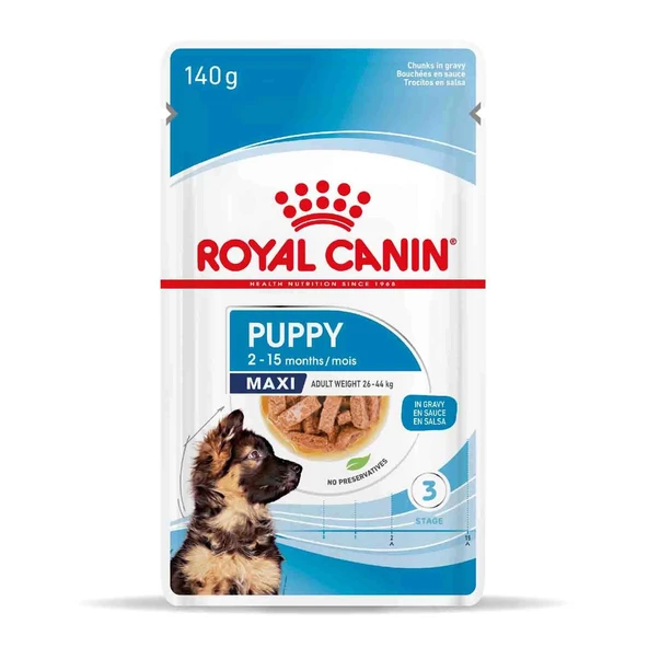 Royal Canin Maxi Puppy Büyük Irk Yavru Köpekler İçin Parça Etli Yaş Mama 140 gr ürün görseli 1