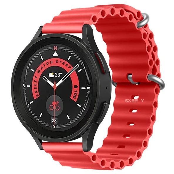 Huawei Watch Ultimate – Watch Buds 22mm Uyumlu Seaflex Ocean Silikon Kordon  Kırmızı Kırmızı ürün görseli 1