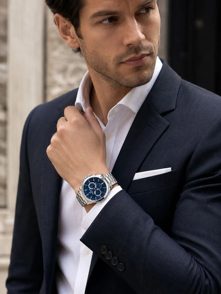 Daniel Klein Damat Ve Takım Elbiseye Özel 2 Yıl Garantili Çelik Kordon Erkek Kol Saati VS.BLKT.1021 ürün görseli 1
