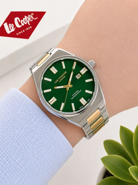 Lee Cooper Çelik Kordon Takvimli Kadran 50 Mt Suya Dayanıklı Özel Tasarım Erkek Kol Saati LC.M02.M7 ürün görseli 1