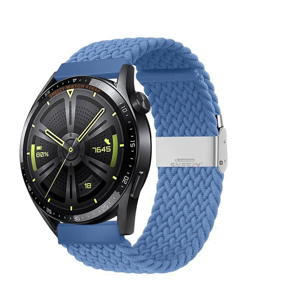 Xiaomi Watch S1 -S1 Active -Mi Watch -Watch Color 22mm Uyumlu Metal Klips Solo Fiberlink Örgü Kordon  Mavi Açık ürün görseli 1