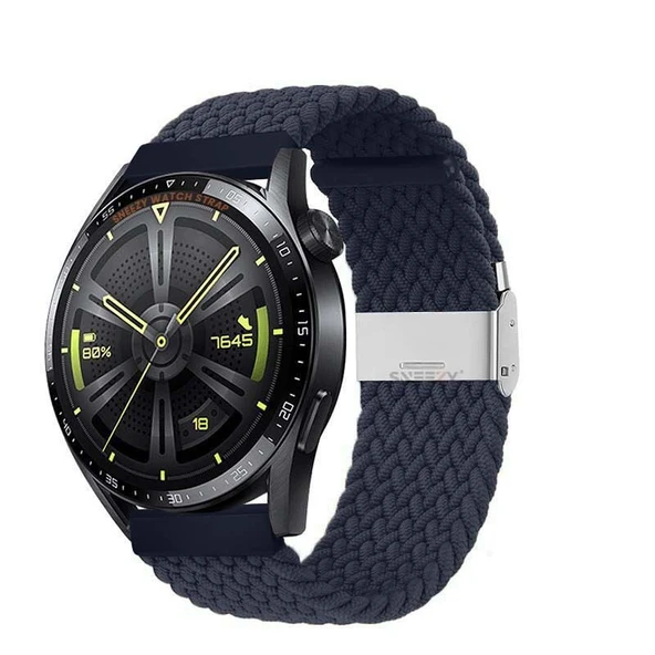 Xiaomi Watch S1 -S1 Active -Mi Watch -Watch Color 22mm Uyumlu Metal Klips Solo Fiberlink Örgü Kordon  Lacivert ürün görseli 1