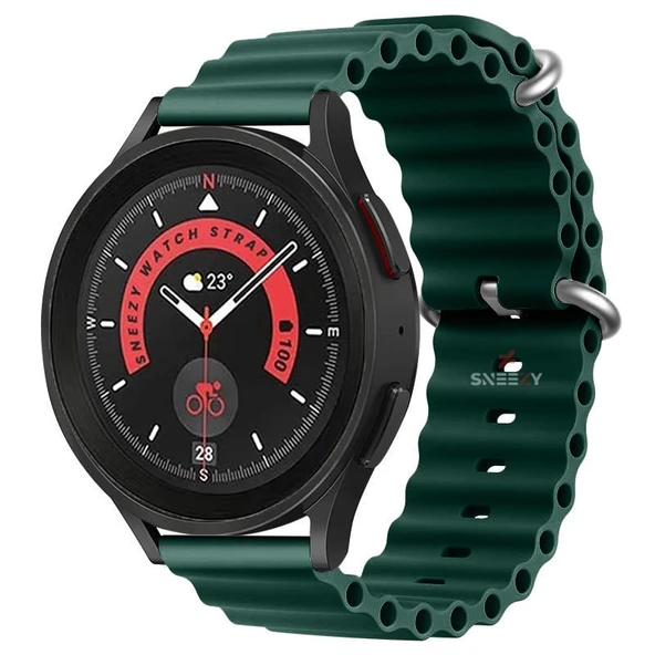 Huawei Watch Ultimate – Watch Buds 22mm Uyumlu Seaflex Ocean Silikon Kordon  Haki Haki ürün görseli 1