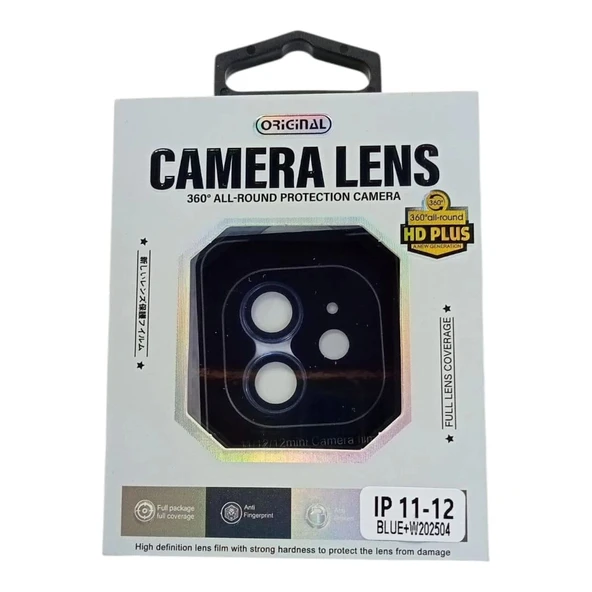 İphone 11 / 12 / 12 Mini Uyumlu Safir Kamera Koruyucu Lens Mavi Renk ürün görseli 1