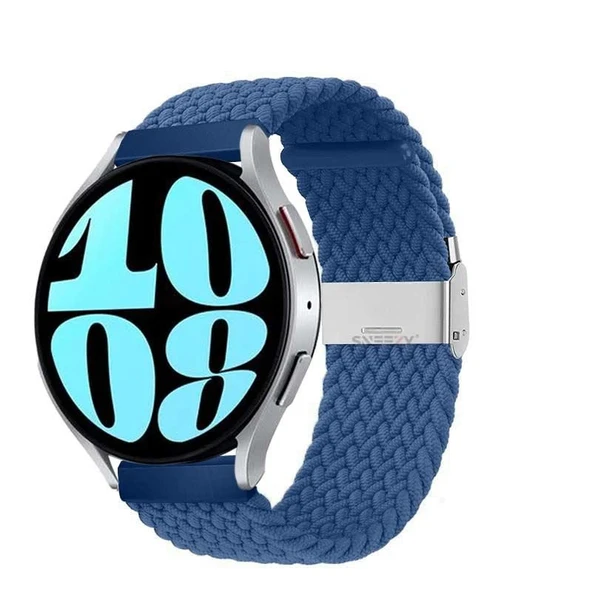 Sneezy Samsung Galaxy Watch Active Active 2 44mm-40mm 20mm Metal Klips Solo Fiberlink Örgü Kordon  Mavi ürün görseli 1