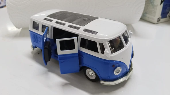 Oyuncak Metal Model 1 / 36 Çek Bırak Mavi 1963 VOLSWAGEN T1 BUS MİNİBÜS ürün görseli 1
