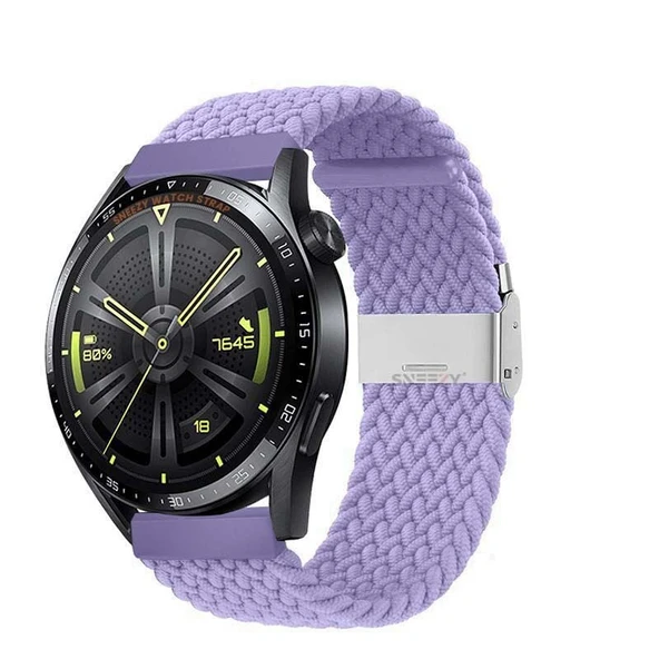 Xiaomi Watch S1 -S1 Active -Mi Watch -Watch Color 22mm Uyumlu Metal Klips Solo Fiberlink Örgü Kordon  Lila ürün görseli 1