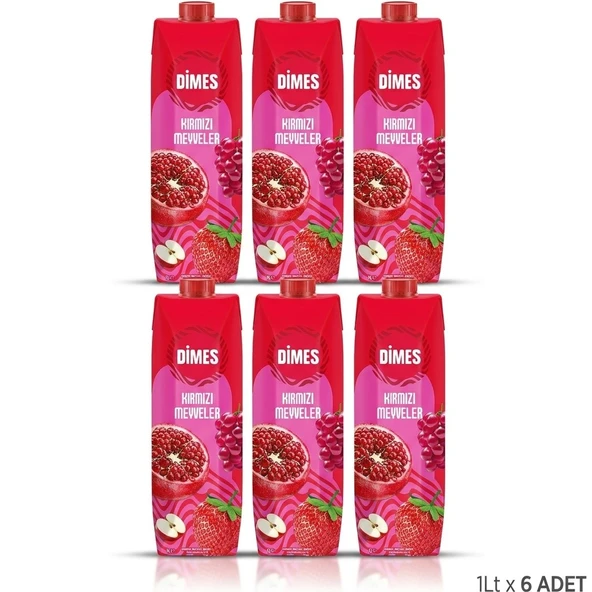 Dimes Kırmızı Meyveler Meyve Suyu 1 Lt x 6 Adet ürün görseli 1