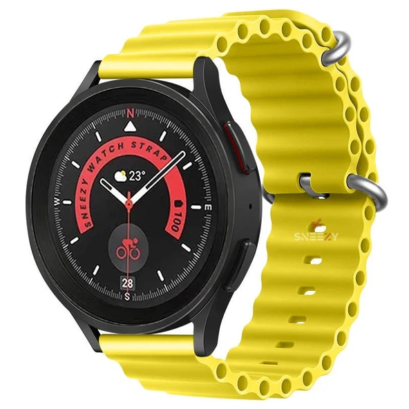 Amazfit Watch Seaflex Ocean GTR 3 Pro-GTR 3-GTR 2e-GTS 2-GTR 47mm 22mm Uyumlu Silikon Kordon  Sarı ürün görseli 1