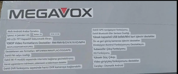 MEGAVOX MGX-1662 MOTORLU 7" ANDROID INDASH TEYP - Resim 2