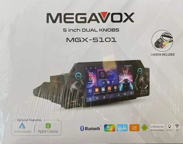 MEGAVOX MGX-5101 5 İNCH DUAL KNOBS CAMERA DAHİL ANDROİD TEYP ürün görseli 1