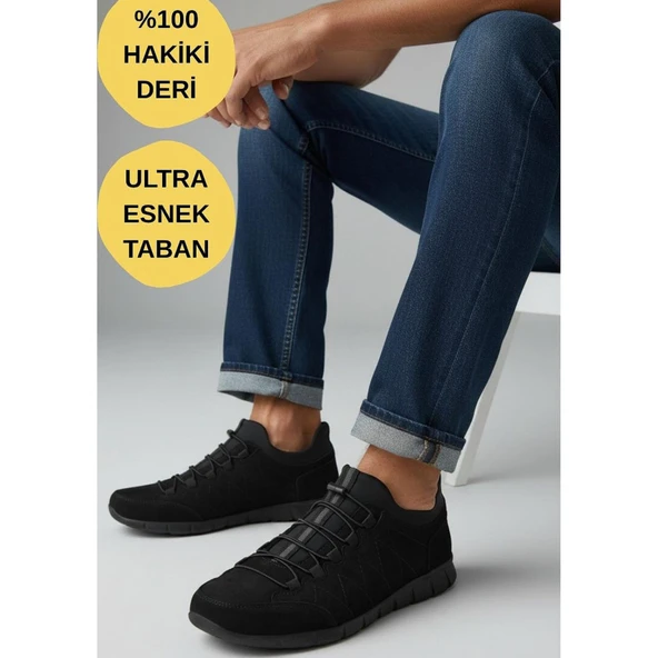 970 Ortopedik Taban Günlük Hakiki Deri Erkek Ayakkabı Esnek Hazır Taban Casual Ayakkabı ürün görseli 1