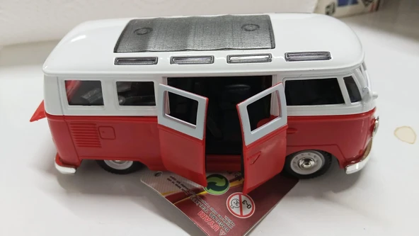 Oyuncak Metal Model 1 / 36 Çek Bırak Kırmızı 1963 VOLSWAGEN T1 BUS MİNİBÜS ürün görseli 1