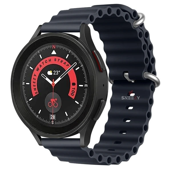 Huawei Watch GT Runner-Sport 46mm- GT2 E 22mm Uyumlu Seaflex Ocean Silikon Kordon  Midnight Midnight ürün görseli 1