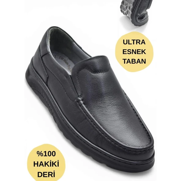 2107 Tam Ortopedik Taban %100 Hakiki Deri Erkek Ayakkabı Bağcıksız Yazlık Erkek Ayakkabı ürün görseli 1