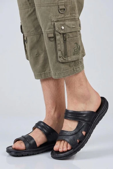 Pisagor Ps- 8700 Erkek Hakiki Deri Comfort Terlik ürün görseli 1