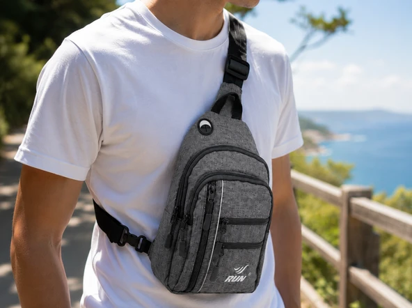 Bagacar Unısex Run Çok Gözlü Çapraz Askılı BodyBag Çanta ürün görseli 1