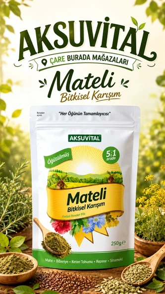 Öğütülmüş Mate'li Bitkisel Karışım Toz 250 Gr ürün görseli 1