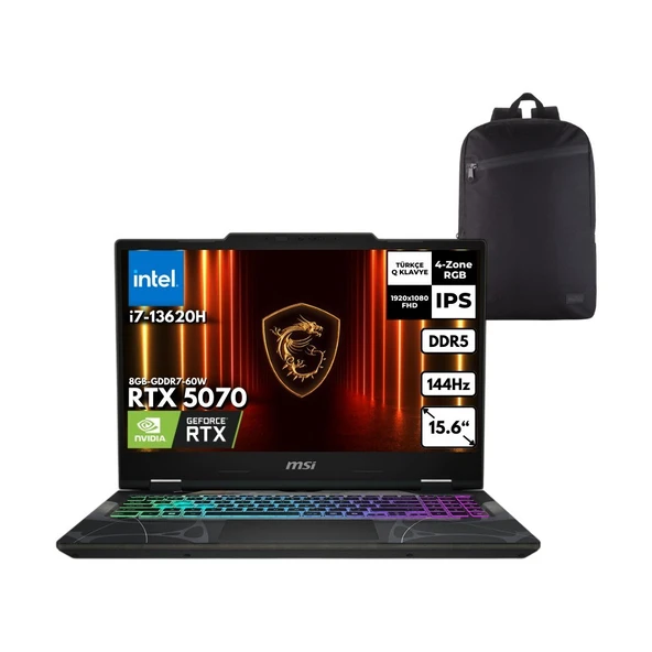 Lenovo Msı Cyborg 15 I7-13620H 40-Gbddr5 2 Tbssd RTX5070 (8GB-GDDR7-60W) 15.6" Fhd 144Hz Freedos + Hmf Sırt Çantası B13WGKG-847XTRHMF10 ürün görseli 1