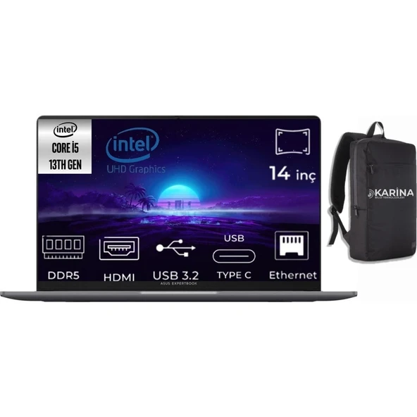 Asus Expertbook P1 I5-13420H P1403CVA-I58512G0D-030 32GB 512GB W11PRO 14" Fullhd Dizüstü Bilgisayar ürün görseli 1