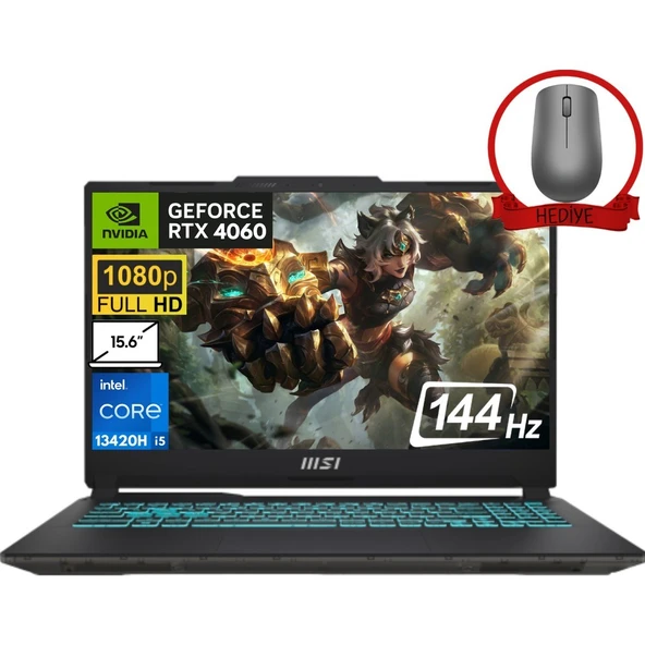 MSI Msı Cyborg 15 Intel Core I5-13420H 24GB 4tb SSD 8GB/RTX4060 15.6" 144Hz W11P Full Hd Taşınabilir Bilgisayar A13VF-895XTR-A68 & Anzar Mouse ürün görseli 1