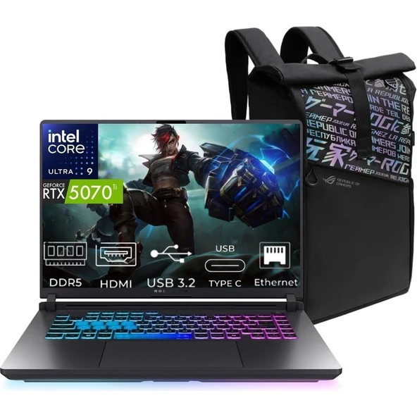 Asus Rog Strix G18 Ultra 9 275HX G815LR-S9155-19 32GB 4tb+4tb RTX5070TI Freedos 18" Wqxga Gaming Laptop ürün görseli 1