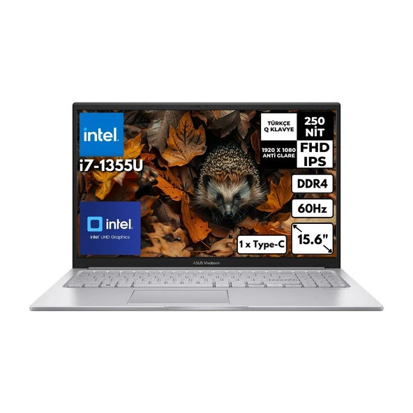 Asus Vivobook 15 I7-1355U 16GB 512GB SSD 15.6" Fhd Freedos Taşınabilir Bilgisayar X1504VA-NJ412HMF16 ürün görseli 1