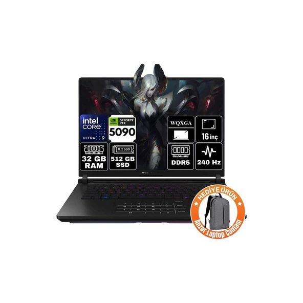 Asus Rog Strix Scar 16 Intel Core Ultra 9 275HX 32GB 512GB SSD RTX5090 24GB Windows 11 Pro 16" 2.5k 240Hz Wqxga Taşınabilir Bilgisayar G635LX-RW144-A1 ürün görseli 1