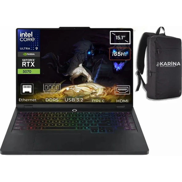 Lenovo Legion 5 15IAX10 Intel Core Ultra 9-275HX 83F00024TR-K24 32GB 4tb+4tb Rtx 5070 8gb 115W Freedos 15.1 Inç 2k Wqxga 165Hz OLED Gaming Laptop ürün görseli 1
