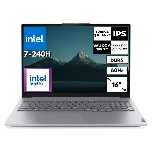 Lenovo Thinkbook 16 G8 Irl Intel Core 7 240H 40 GB 1 Tbssd 16" Wuxga Windows 11 Pro Notebook 21SH009GTXAT78 ürün görseli 1