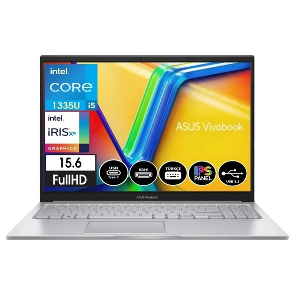 Asus Vivobook 15 I5-1335U 12 GB 512 GB SSD 15.6" Windows 11 Pro X1504VA-NJ009W K22 ürün görseli 1