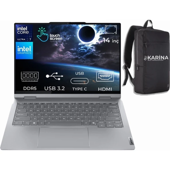 Lenovo Thinkbook 14 G5 Iau Ultra 7 255U 21SQ003BTX-K13 128GB 4tb Intel Graphics Freedos 14" Wuxga Ikisi Bir Arada Notebook ürün görseli 1