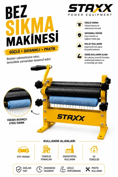 Güçlü Baskılı Bez Sıkma Makinesi Dayanıklı Sanayi Tipi Sistem Metal Gövdeli-Merdaneli Bez Sıkma ürün görseli 1