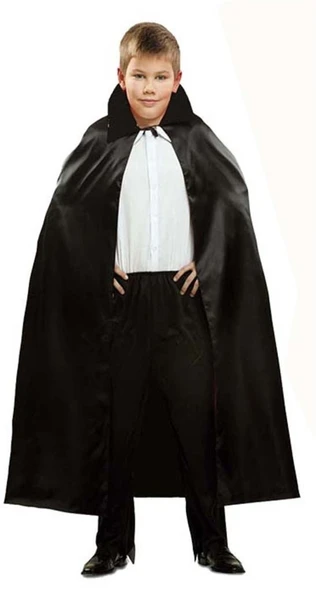 Siyah Renk Yakalı Halloween Pelerini 90 cm - Resim 3