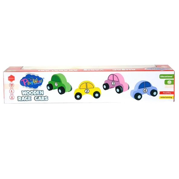 Ahşap Yarış Arabası 4'lü Paket - Resim 2