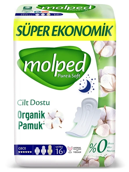 Pure&Soft Gece Ped Süper Eko 16 Adet ürün görseli 1