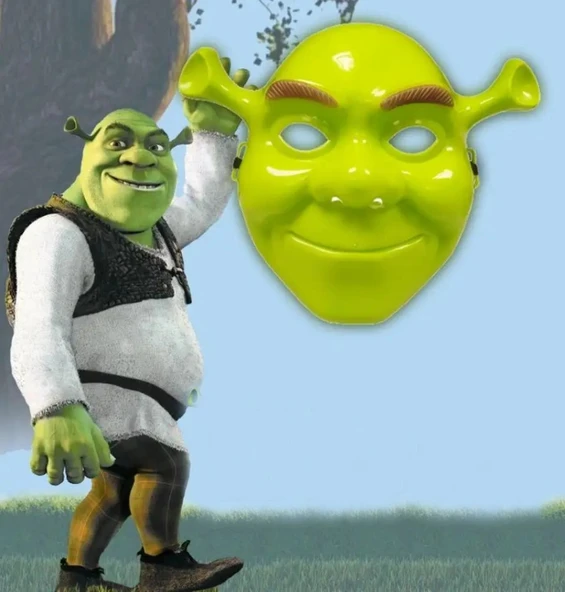Yeşil Shrek Maskesi 21x25 cm ürün görseli 1