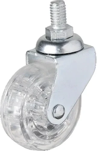 326 - 50x20 Mm Şeffaf Makaralı Vidalı Teker 4 Adet ürün görseli 1