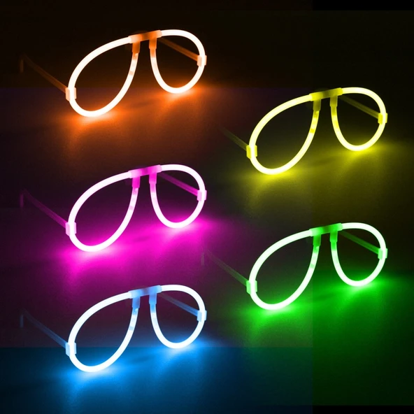 Neon Glow Fosfor Gözlük – Festival & Parti (12'li Set) ürün görseli 1