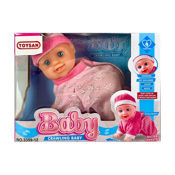 Pilli Emekleyen Sesli Bebek - Resim 4