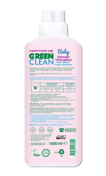 Baby Bitkisel Çamaşır Yumuşatıcı 1000 ml - Resim 2
