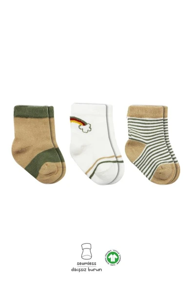 3'Lü Penye Rainbow Soket Çorap BS10113 Nil ürün görseli 1