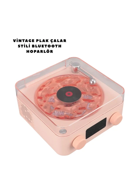 Retro Bluetooth Hoparlör Pembe ürün görseli 1