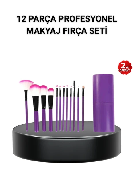 12’li Profesyonel Makyaj Fırça Seti – Dökülmeyen Yumuşak Kıllı, Ergonomik Tasarım ürün görseli 1